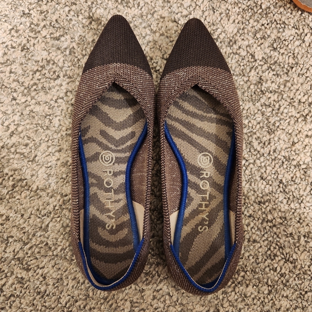 GUC Rothy’s Twilight Metallic Captoe Point Flats - Picture 4 of 6